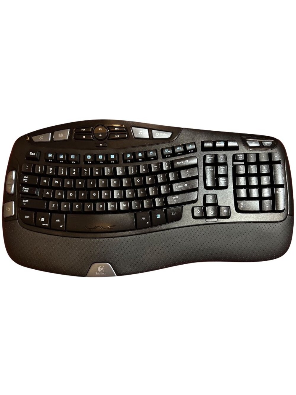 Logitech Wave Wireless Keyboard Ergonomic Comfort With Media Controls Black